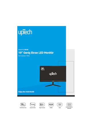 Uptech Hd190 19" Geniş Ekran 75 Hz 5ms Vga,hdmı Led Monitör