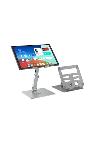 Tüm Tabletlerle Uyumlu 360 Dönebilen Katlanabilir Ayarlı Alüminyum Tablet Telefon Tutucu