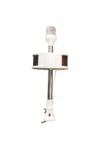 Tekne Bayrak Direği. 50cm. Bayrak Direği Seyir Feneri Kombine Set