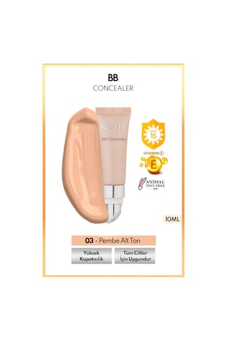 Note Cosmetique Bb Concealer Spf 15 Yoğun Kapatıcı Metal Başlıklı Göz Altı Kapatıcısı - 03 Orta Koyu