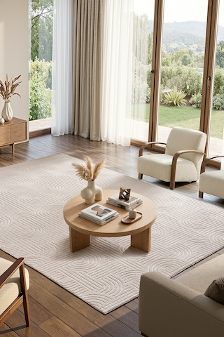 Raschel Carpet Premium Bohem Yıkanabilir Leke Tutmaz Modern Sisal Bej Özel Seri Kaymaz Taban Halı Yolluk Bej