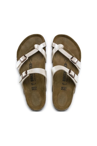 Birkenstock Mayari Bf Inci Beyaz Parmak Arası Kadın Terlik 071661 (504242665)