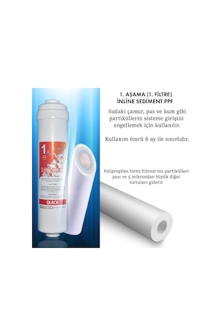 WaterMelon Kapalı Kasa 12" Su Arıtma Cihazı Filtresi Inline 6 Aylık Set