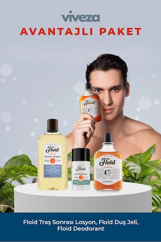 Floid Traş Sonrası Losyon + Duş Jeli + Deodorant Erkek Bakım Seti Karışık Meyve
