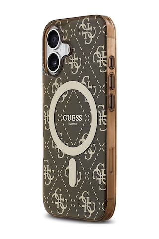 Apple Uyumlu iPhone 17 Kılıf Guess Lisanslı M-safeli Iml Baskılı Klasik Logolu 4g Desenli Kapak Kahverengi Kahverengi