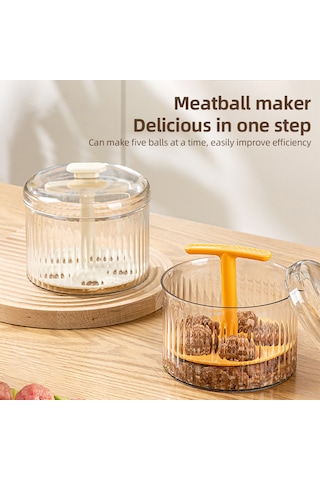 Yarı Saydam Köfte Makinesi - 5 Top Köfte Makinesi Aracı Turuncu Turuncu