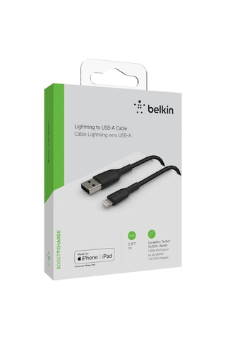 Belkin Örgülü Lightning kablosu 1m Siyah
