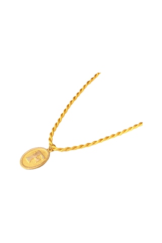 14 Ayar F Harf Sarı İpli Kolye