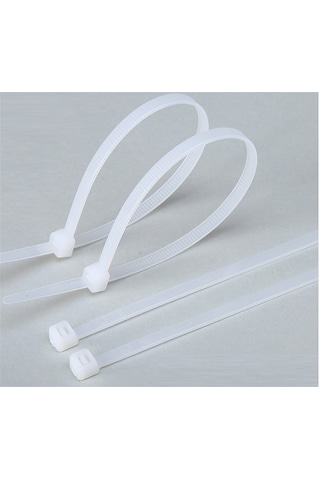 100 Adet 45Cm X 8Mm Plastik Kelepçe Beyaz-Saydam Kablo Bağı