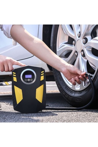 Symbee 12v Araçlı Dijital Baskı Göstergeli Hava Pompa, Otomatik Durdurma, 35l/dak Akış, 150 Psı, Led Işık Ve 3 Fişli, 9.84ft Kablolu