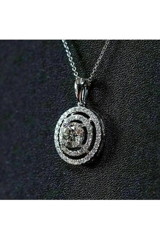 925ayar Gümüş Geometrik Zirkon Taşlı Kolye
