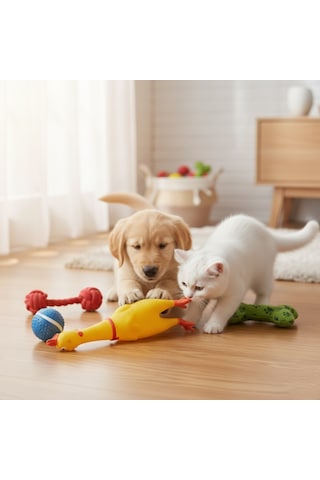 Runaway Ses Çıkaran Tavuk Kedi Köpek Oyuncağı 38 Cm.