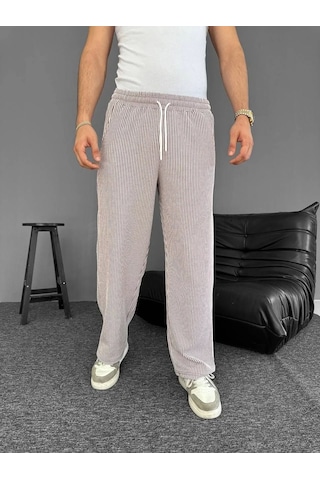 Su Yolu Çizgili Cepli Pantalon Yazlık - Kahverengi Kahverengi