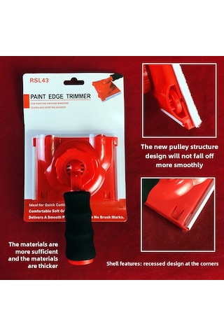 Reedark Yüksek Kaliteli Universal Kenar Düzeltici - Nylon Sponge Yedekli, Flaş İşleme, Duvar Köşeleri Ve Köşeler İçin Profesyonel Boya Aracı Kırmızı