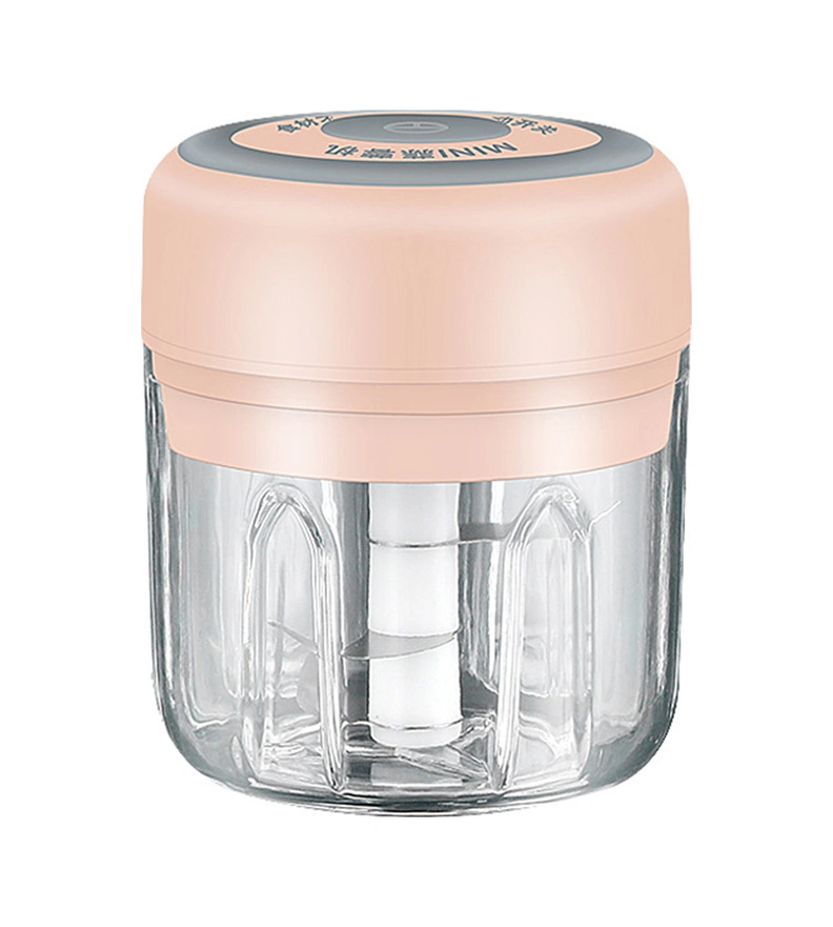 Youmex Kablosuz Elektrikli Mini Yemek Döneri 250ml - Çinko, Sebze, Et, Buz Kırıcı - Paslanmaz Çelik Bıçaklar - Şarj Edilebilir - Pembe Pembe