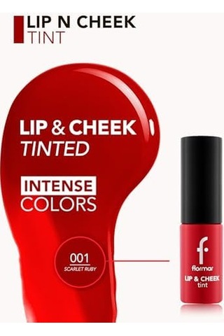 Uzun Süre Kalıcı Jel Tint Kırmızı - Lip & Cheek Tint - 001 Scarlet Ruby - 8682536066884 0