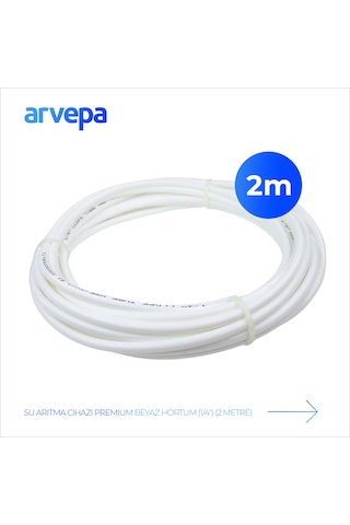 Arvepa Su Arıtma Cihazı 1/4" Premium Beyaz Hortum 2 Metre - NSF ve FDA Onaylı