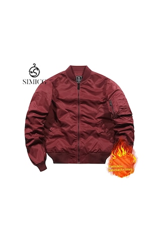 Pamuklu Dolgulu Erkek Bomber Ceket Kırmızı