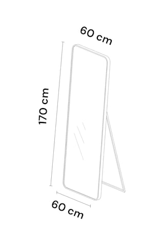 Raven Oval Kesim Modern Metal Ayaklı Boy Aynası 170 X 60 Siyah