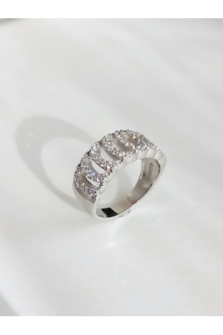 Keskin Gümüş Gurmet Tasarım Yarım Tur Su Yolu Kadın Yüzük No.12