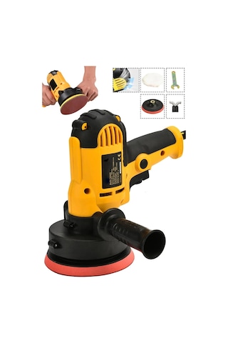 Moonshop Alman Seri Tam Profesyonel 15 Parça Set 125 MM Zımpara Araba Pasta Cila Polisaj Makinesi