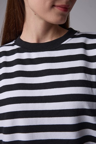 Defys Kadın Çizgili Oversıze Sweat Siyah-beyaz - 608041455 Siyah-beyaz