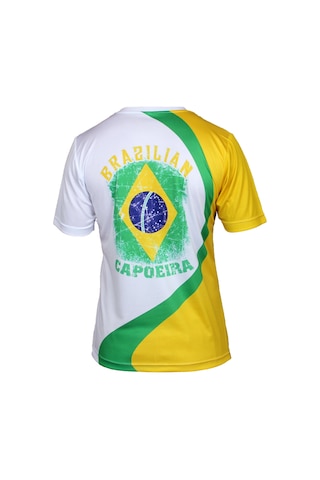 Dosmai Dijital Baskılı Capoeira Bisiklet Yaka Spor T-shirt Cat022 Sarı