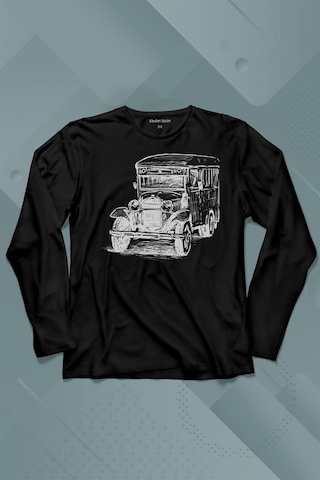 Old Bus Eski Yaşlı Nostalji Otobüs Uzun Kollu Tişört Baskılı Çocuk T-shirt 001