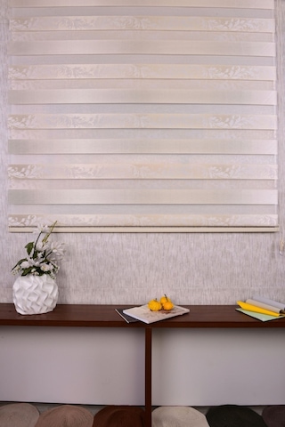 Krem Kendinden Desenli Etek Dilimsiz Ds 954-v1 Zebra Stor Güneşlik Perde