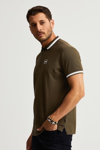 Alexander Gardi Alexandergardı Fermuar Detaylı Polo Yaka T-shirt Barakm Haki