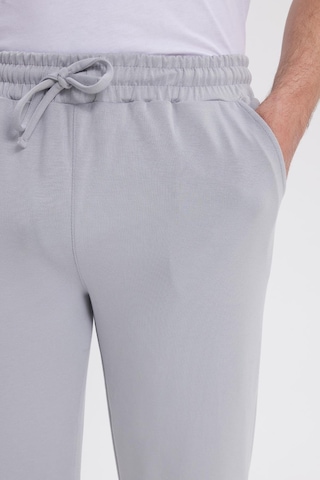Tudors Erkek Slim Fit Dar Kesim Beli Bağcıklı 3 Cepli Geniş Paça Gri Eşofman Altı-41909 Gri