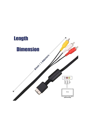 Playstation 2 3 Ps2 Ps3 Av Tv Kablosu 1.8 Metre