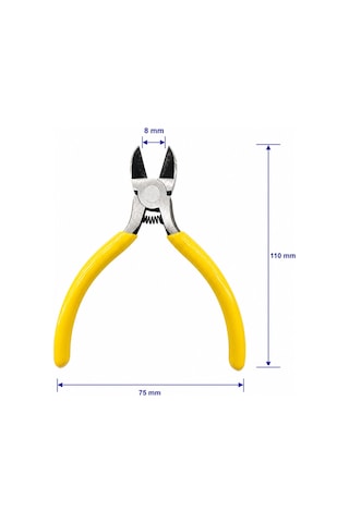 110 Mm Hassas Yan Keski Yaylı Mini Tel Ve Kablo Kesme Pensesi