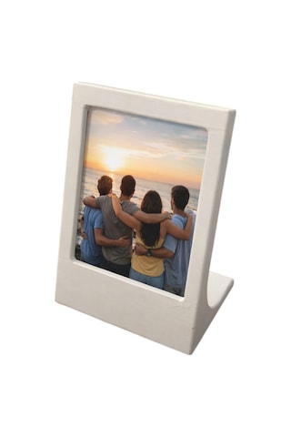 Masaüstü Instax Uyumlu Fotoğraf Standı Dekoratif Sevgili Çift Çerçevesi Beyaz