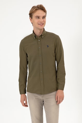 U.s. Polo Assn. Erkek Haki Gömlek Basic 50316723-vr027 Haki
