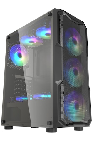 Zoko Aquarius 4x12 CM Argb Fan Mesh Panel Temperli ATX Bilgisayar Kasası
