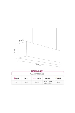 Nevo 100 Cm Linear Sarkıt Ns110-1-S,02