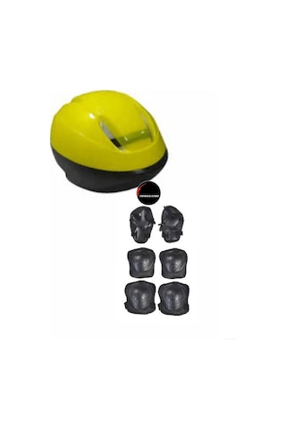 Işıklı Çocuk Pateni Ayarlanılabilir Silikon Tekerli Frenli Metal Gövdeli Paten Ve Kask Dizlik Set Siyah