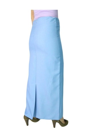Kadın Mavi Kumaş Uzun Etek Erm159