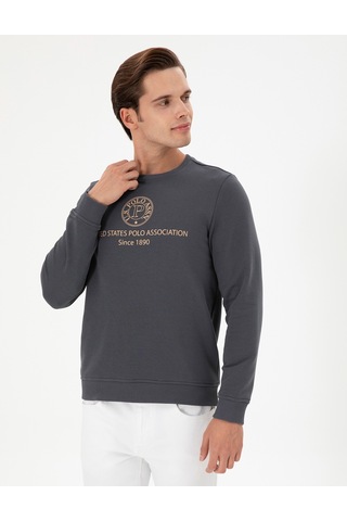 U.S. Polo Assn. Erkek Regular Fit Bisiklet Yaka Antrasit Sweatshirt 50293424-VR006