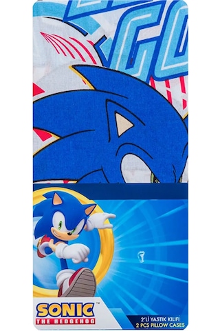 Karışık Sonic Baskılı Yastık Kılıfı 2'li 50x70 Cm Çok Renkli
