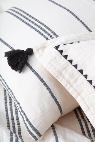 Ecocotton İzgi Çift Kişilik Nevresim Takımı %100 Organik Pamuk Müslin Siyah 200x220 Cm-2262 Siyah