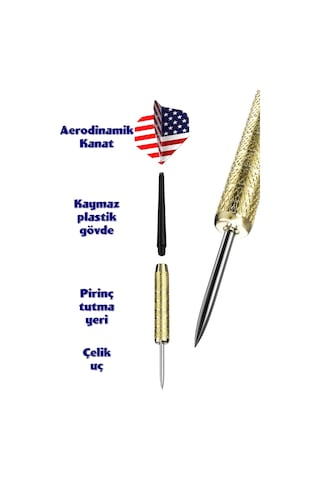 18" İnç Semi-profesyonel Büyük Boy Dart Seti 6 Oklu Çift Taraflı Kalın Dart Tahtası Metal Dart 45 Cm