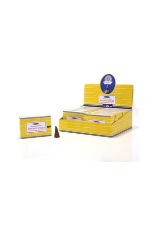 Satya Nag Champa Konik Tütsü- Backflow Cones Geri Akışkanlı Premium Natural Incense Cones 7 Chakra