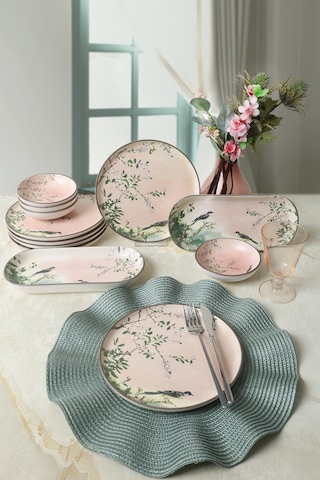Keramika Pink Woods Kahvaltı Takımı 12 Parça 6 Kişilik 22639-41 Çok Renkli