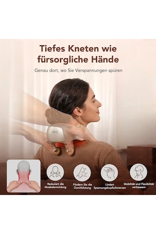 Skg Boyun Ve Omuz Masajı İçin Isıtmalı Shiatsu Masajına Sahip Orijinal Kablosuz Boyun Masaj Cihazı - Aynı Zamanda Aile Ve Arkadaşlar İçin Hediye Olarak Da İdealdir, H7 Ultra E