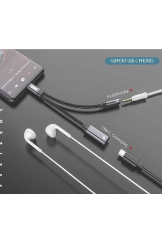 Go Des GD-UC312 Type-C To 3.5 mm Aux Kulaklık ve Şarj Dönüştürücü Ses Adaptörü - ZORE-257776