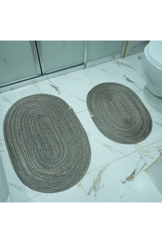 Zengin Supla 2'li Banyo Paspas Set Sarı - Lacivert