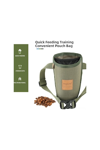 Geeksen Köpek Eğitim Atıştırmalık Çantası - Dışarıda Taşınabilir, Polyester Materyal, Asker Yeşili, 12x9x18cm