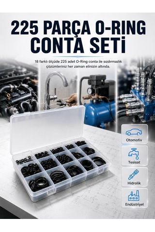 Shnstore 18 Ölçü O-ring Conta Seti Otomotiv, Tesisat Ve Hidrolik İçin Kauçuk Conta Kiti Shntknd0720